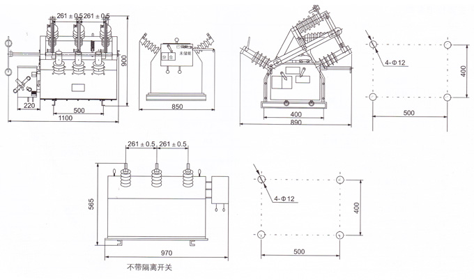 zw612型户外交流高压真空断路器